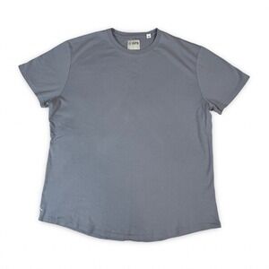 CUTS Curve-Hem Shirt L Blue Grey Crewneck Pima Stretch Casual Elevated Basic‎